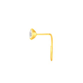 22K Yellow Gold Cubic Zirconia Small Classic Nose Pin with Wire with gold weight of 0.14g